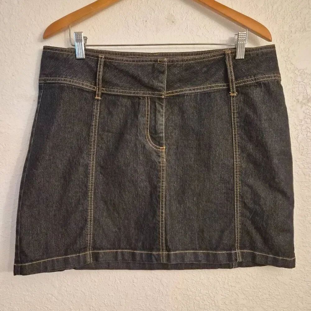 Bisou Bisou Stretch Jean Mini Skirt Denim Sexy Feminine Flirty Flattering Summer